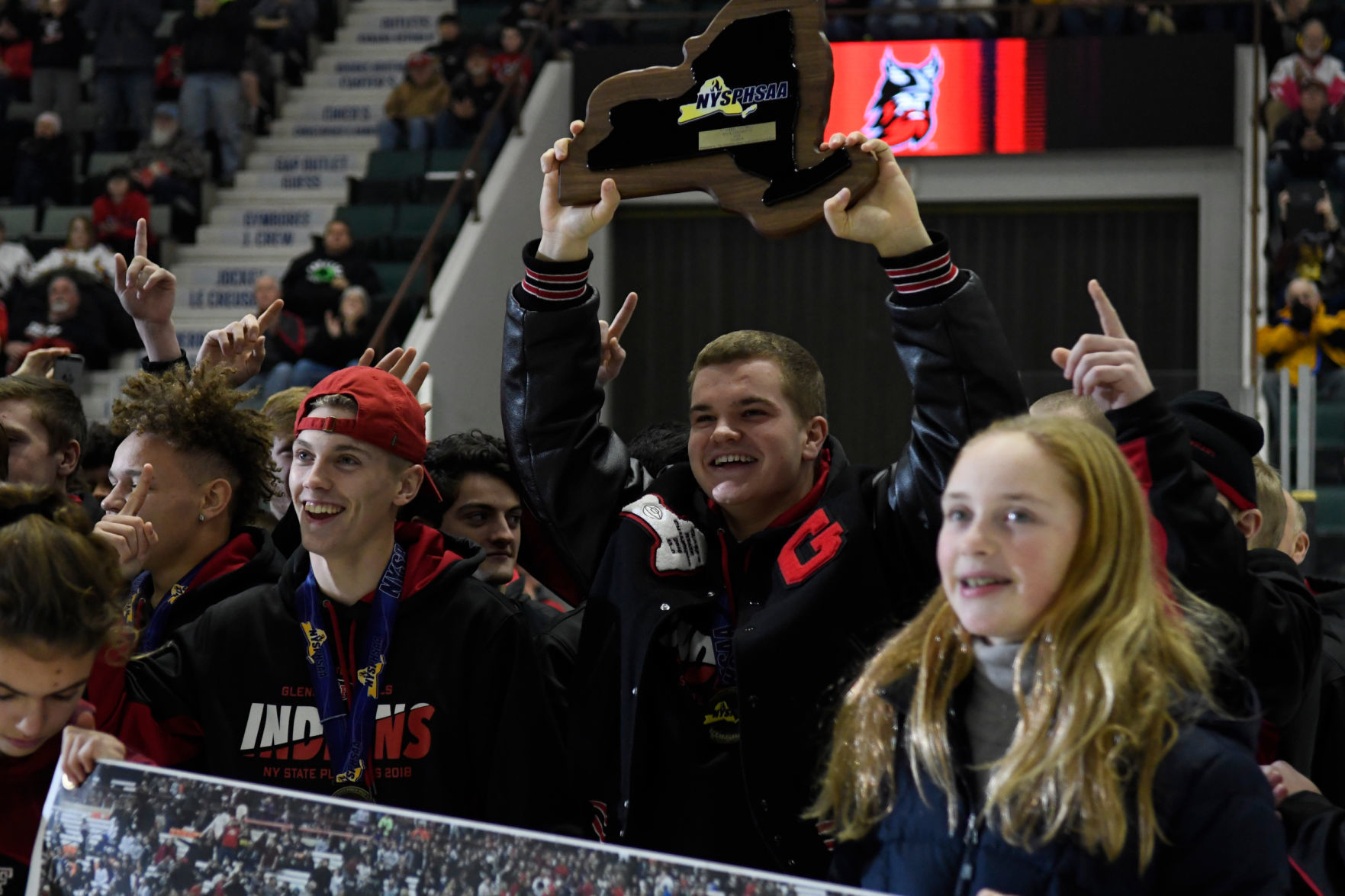 Glens Falls football celebration